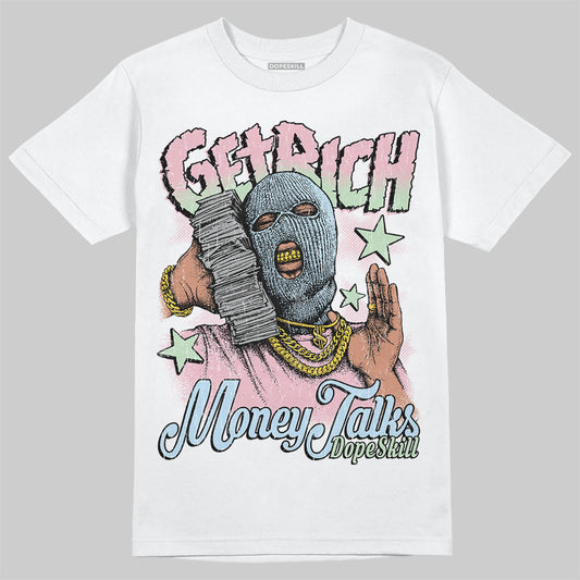 Jordan 4 Retro Valentine's Day (2026) (GS) DopeSkill T-Shirt Get Rich Graphic Streetwear - White 