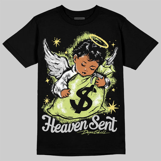 Jordan 4 GS “Light Lemon Twist” DopeSkill T-Shirt Heaven Sent Graphic Streetwear - Black
