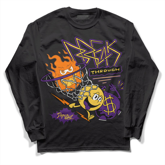 Jordan 12 “Field Purple” DopeSkill Long Sleeve T-Shirt Break Through Graphic Streetwear - Black