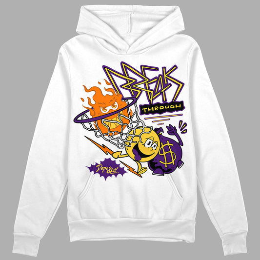 Jordan 12 "Field Purple" DopeSkill Hoodie Sweatshirt Break Through Graphic Streetwear - White