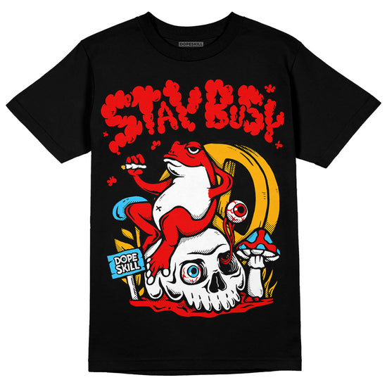 Red Sneakers DopeSkill T-Shirt Stay Busy Graphic Streetwear - Black