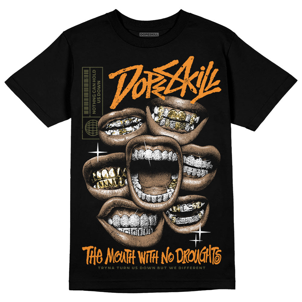 Jordan 5 "Olive" DopeSkill T-Shirt The Mouth With No Droughts Graphic Streetwear - Black