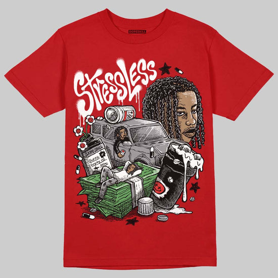 Jordan 4 Retro Toro Bravo DopeSkill T-Shirt Stressless Graphic Streetwear - Red