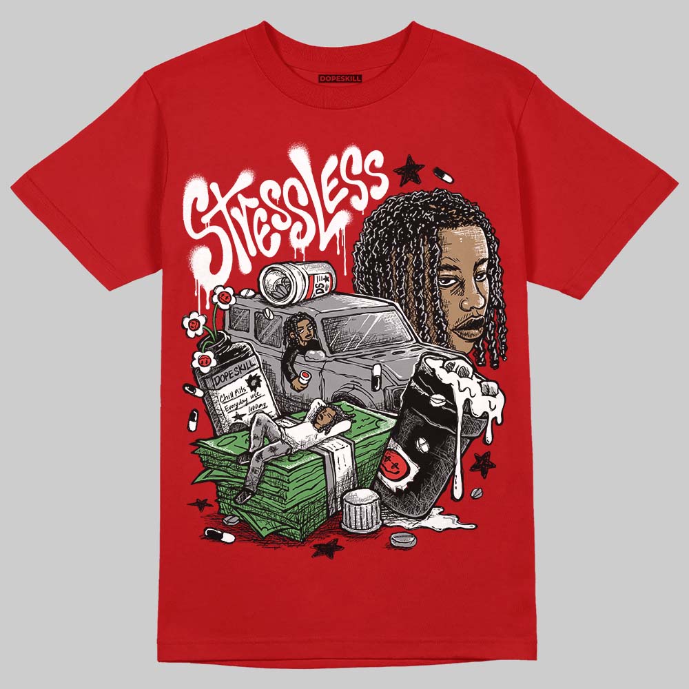 Jordan 4 Retro Toro Bravo DopeSkill T-Shirt Stressless Graphic Streetwear - Red