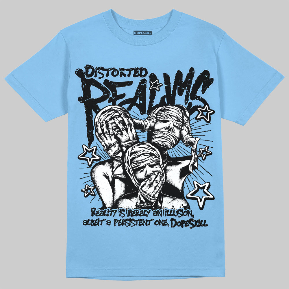 Jordan 9 Powder Blue DopeSkill T-Shirt Distorted Realms Graphic Streetwear - Sky Blue