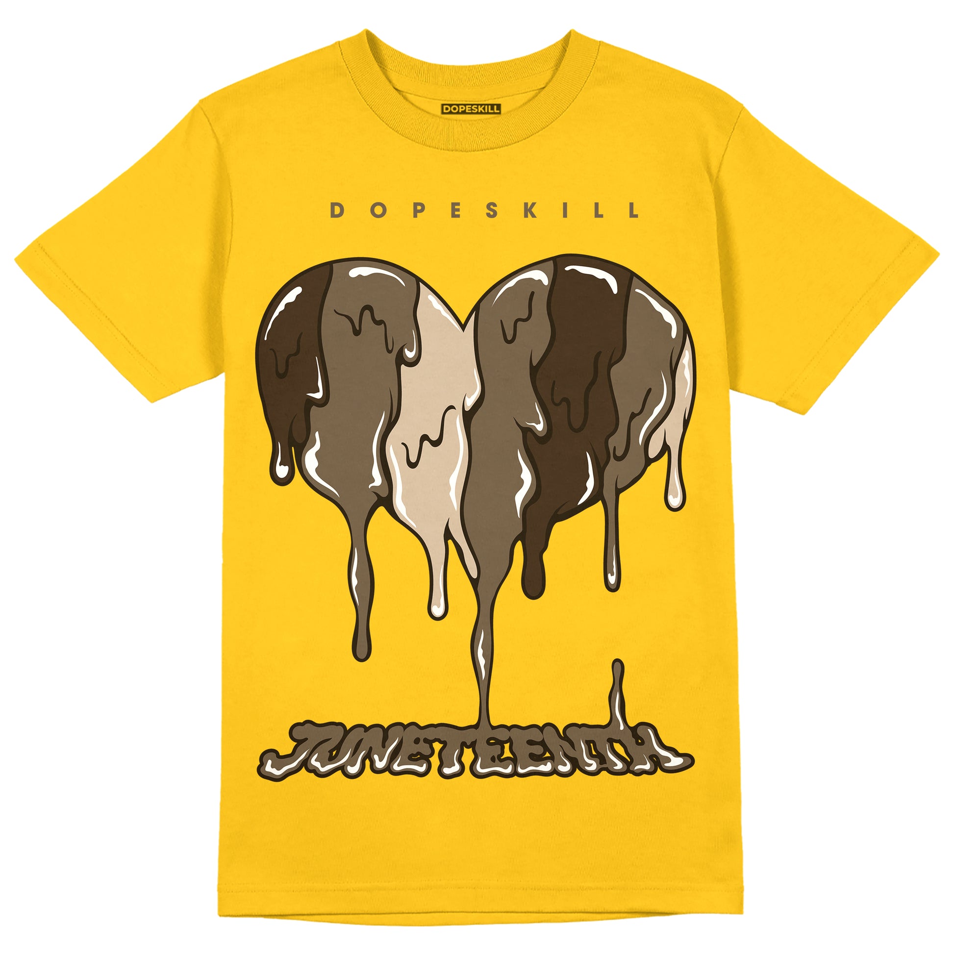 Yellow Sneakers DopeSkill Gold T-shirt Juneteenth Heart Graphic Streetwear