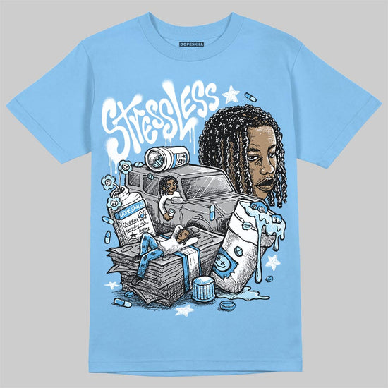 Jordan 11 Low University Blue DopeSkill T-Shirt Stressless Graphic Streetwear - Carolina Blue