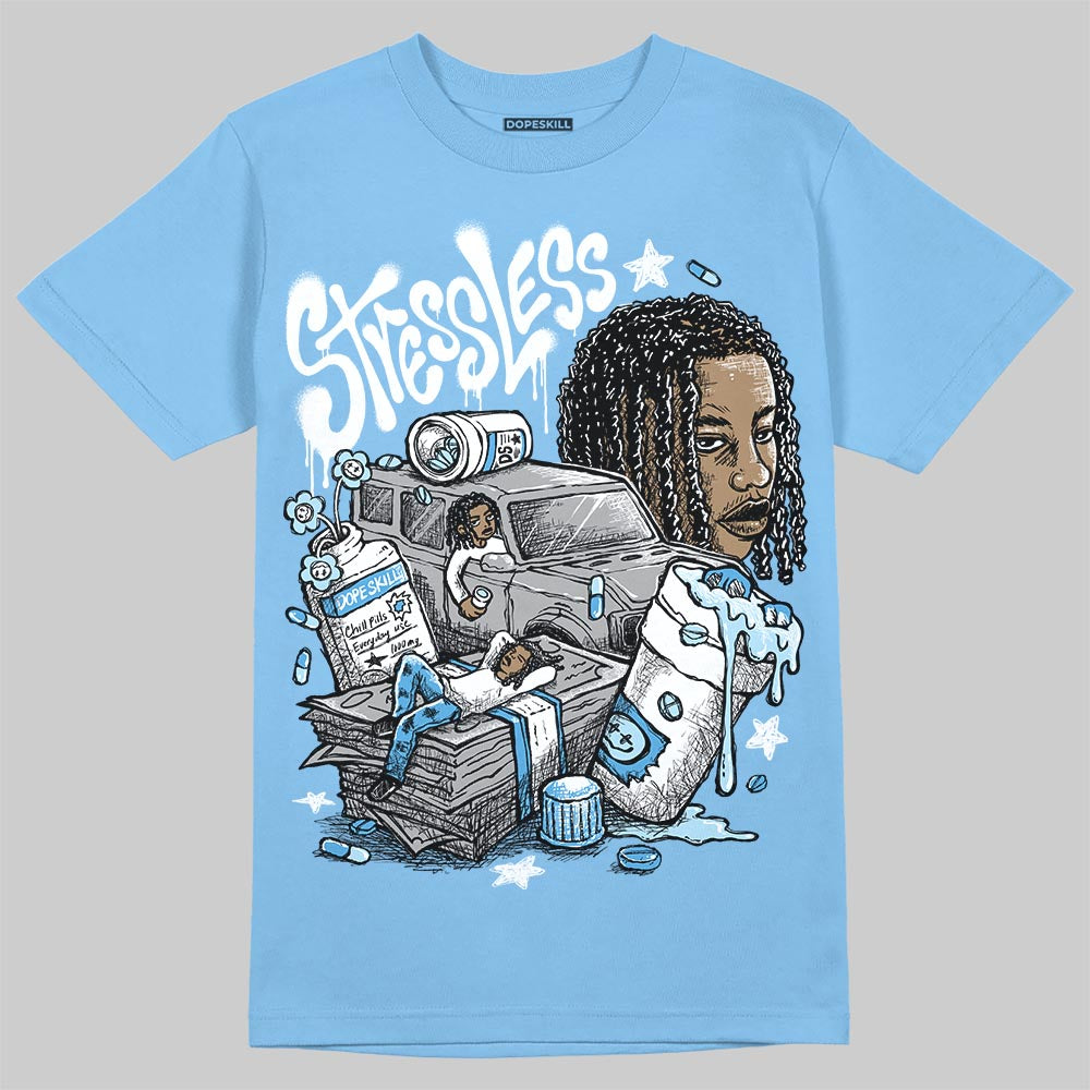 Jordan 11 Low University Blue DopeSkill T-Shirt Stressless Graphic Streetwear - Carolina Blue