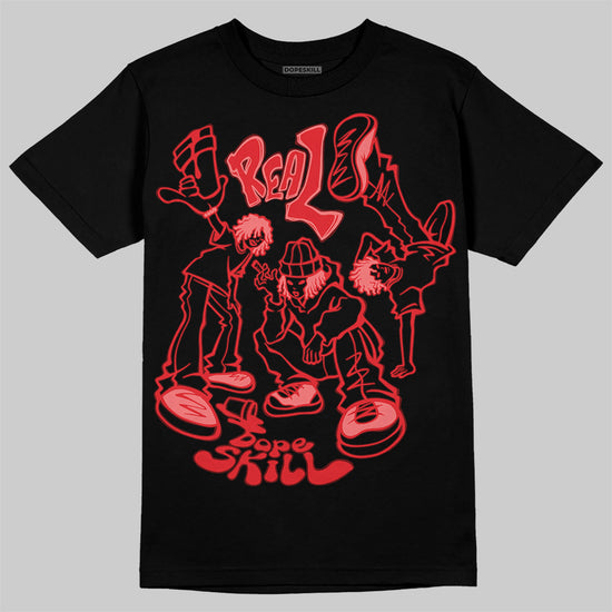 Jordan 4 Retro Red Cement DopeSkill T-Shirt Real Y2K Players Graphic Streetwear - Black