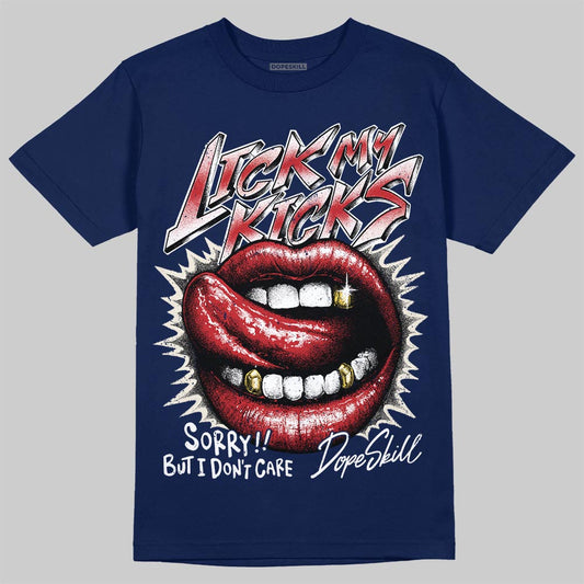 Jordan 11 “Rare Air” DopeSkill T-Shirt Lick My Kicks Graphic Streetwear - navy
