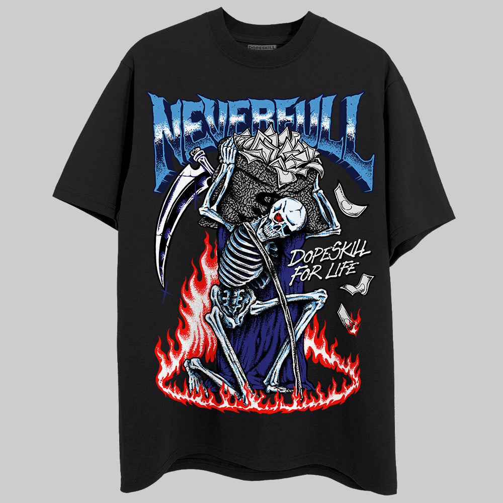 Jordan 3 "Midnight Navy" DopeSkill T-Shirt NeverFull Graphic Streetwear - Black