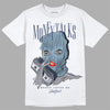 Jordan 1 Mid Diffused Blue DopeSkill T-Shirt Money Talks Graphic Streetwear - White 