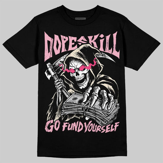 Jordan 4 Iced Carmine DopeSkill T-Shirt Go Fund Your Self Graphic Streetwear - Black