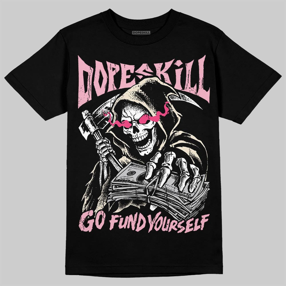 Jordan 4 Iced Carmine DopeSkill T-Shirt Go Fund Your Self Graphic Streetwear - Black