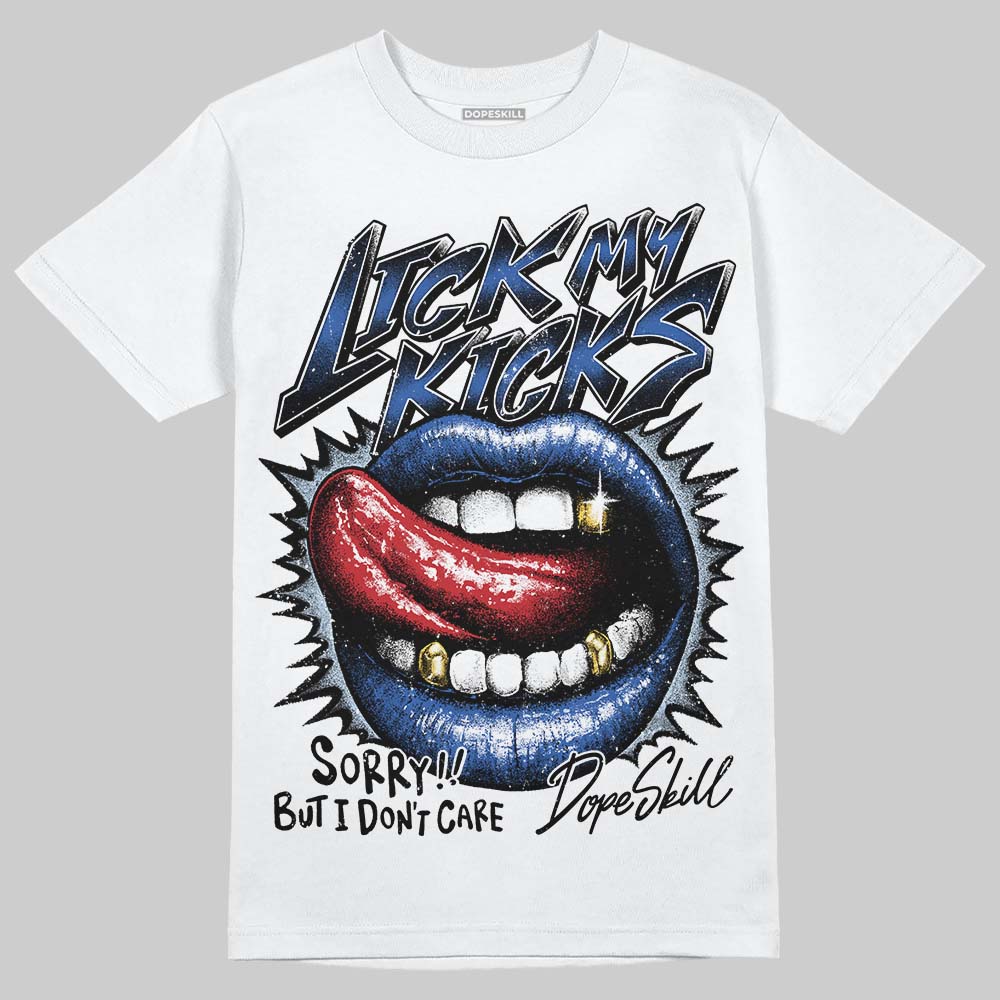 Awake NY x Jordan 5 Retro 'Black Racer Blue' DopeSkill T-Shirt Lick My Kicks Graphic Streetwear - White