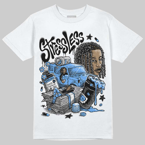 Jordan 5 Black University Blue DopeSkill T-Shirt Stressless Graphic Streetwear - White
