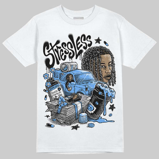Jordan 5 Black University Blue DopeSkill T-Shirt Stressless Graphic Streetwear - White