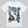 Jordan 5 Black University Blue DopeSkill T-Shirt Trust God Graphic Streetwear - White