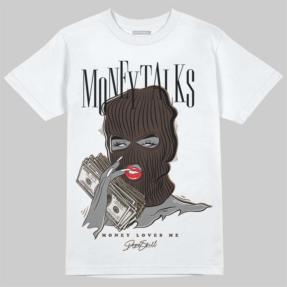 Jordan 1 Low OG “Mocha” DopeSkill T-Shirt Money Talks Graphic Streetwear - White 