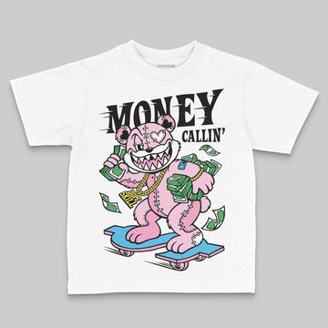Jordan 12 GS “Pearl Pink” DopeSkill Toddler Kids T-shirt Money Callin' Graphic Streetwear - White