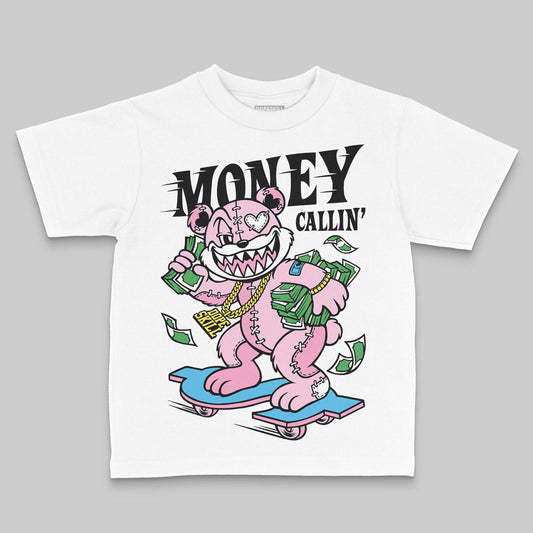Jordan 12 GS “Pearl Pink” DopeSkill Toddler Kids T-shirt Money Callin' Graphic Streetwear - White