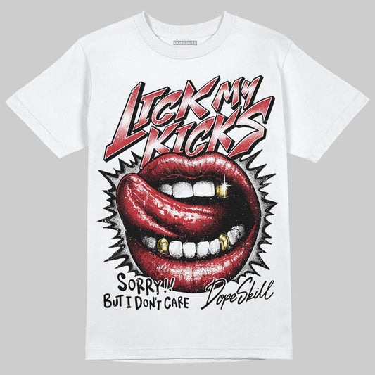 Jordan 5 Retro Fire Red Black Tongue (2025) DopeSkill T-Shirt Lick My Kicks Graphic Streetwear  White