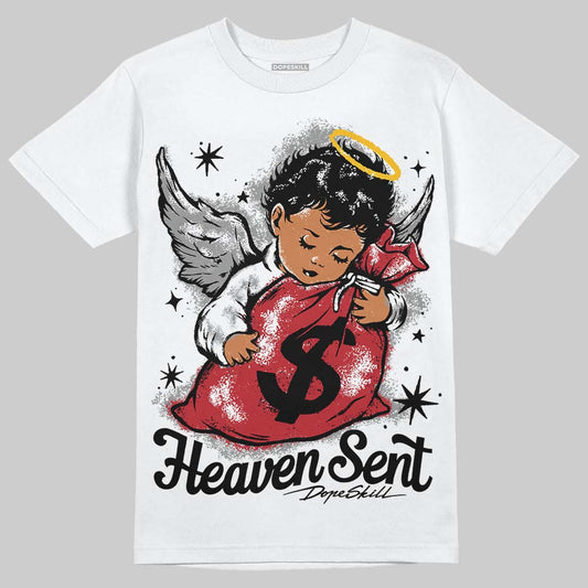 Jordan 14 Retro ‘Black Toe’ DopeSkill T-Shirt Heaven Sent Graphic Streetwear - White