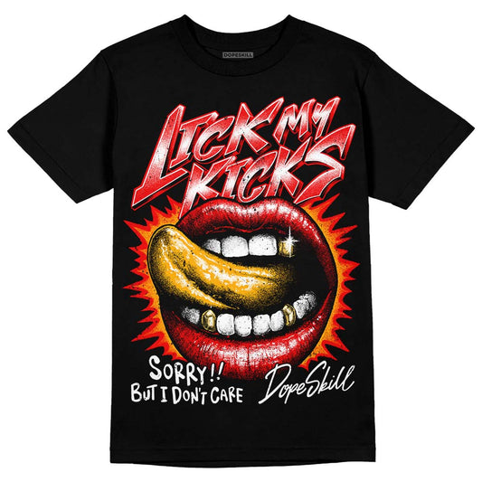 Red Sneakers DopeSkill T-Shirt Lick My Kicks Graphic Streetwear - Black