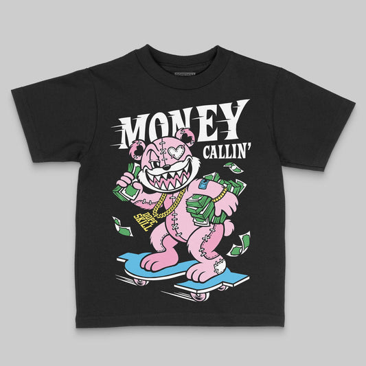 Jordan 12 GS “Pearl Pink” DopeSkill Toddler Kids T-shirt Money Callin' Graphic Streetwear - Black