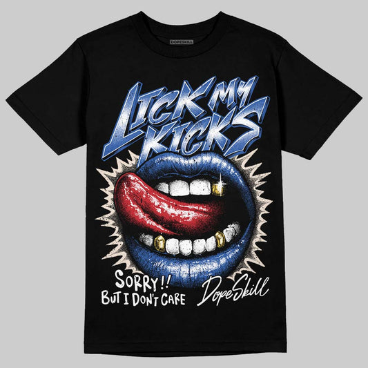 Jordan 1 Low Travis Scott x Fragment DopeSkill T-Shirt Lick My Kicks Graphic Streetwear - Black