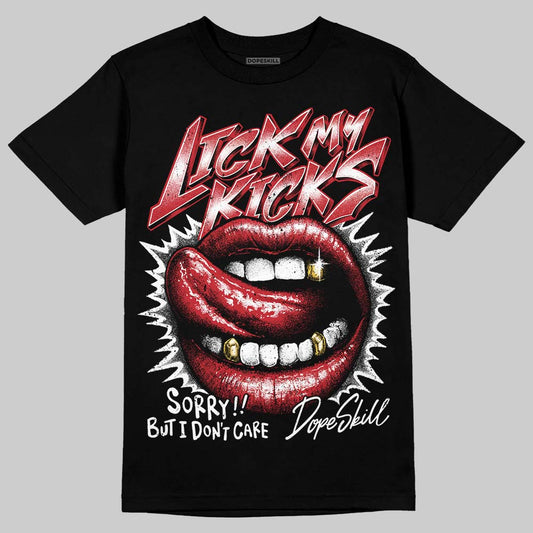 Jordan 5 Retro Fire Red Black Tongue (2025) DopeSkill T-Shirt Lick My Kicks Graphic Streetwear - Black