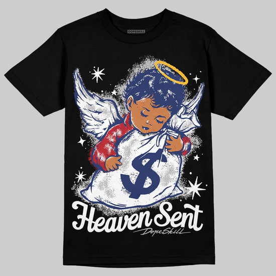 Jordan 1 High OG Rare Air "Deep Royal Blue" DopeSkill T-Shirt Heaven Sent Graphic Streetwear - Black