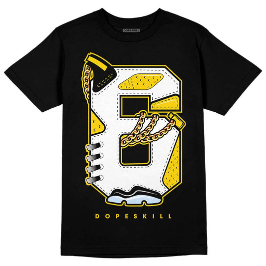 Jordan 6 “Yellow Ochre” DopeSkill T-Shirt No.6 Graphic Streetwear - Black