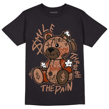 Jordan 1 Mid Dark Chocolate DopeSkill T-shirt  Smile Through The Pain Graphic Streetwear - Black