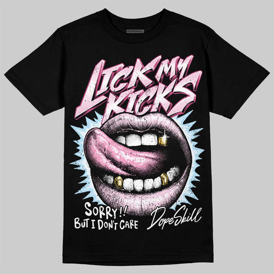 Jordan 1 Low SE Paw Print Pink Foam DopeSkill T-Shirt Lick My Kicks Graphic Streetwear - Black