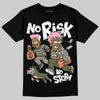SB Dunk Low Pro x Arts-Rec Skateshop Rust Pink and Rough Green DopeSkill T-Shirt No Risk No Story Graphic Streetwear - Black