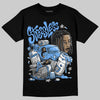 Jordan 5 Black University Blue DopeSkill T-Shirt Stressless Graphic Streetwear - Black