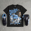 Black University Blue 5s DopeSkill T-Shirt Stressless Graphic