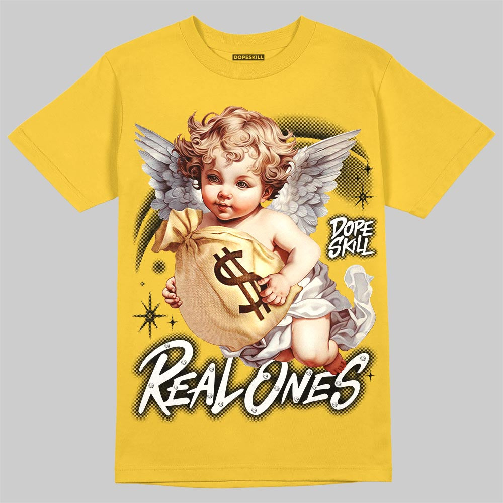 Jordan 4 Thunder DopeSkill T-Shirt Real Ones Angel Graphic Streetwear - Daisy