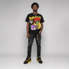 Black Tour Yellow AJ 4 Thunder DopeSkill Oversize Print T-Shirt Pour Up Graphic