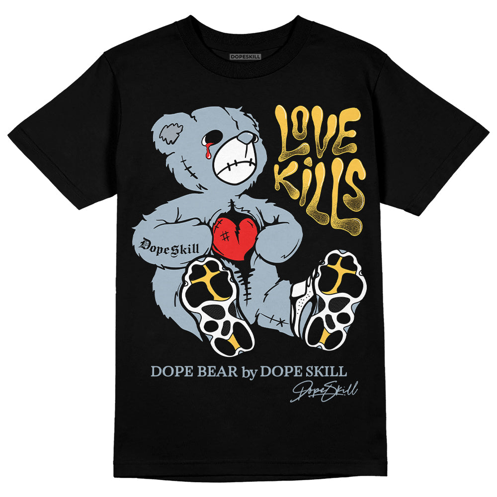 Jordan 13 “Blue Grey” DopeSkill T-Shirt Love Kills Graphic Streetwear - Black