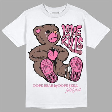 Dunk Low Smokey Mauve Playful Pink DopeSkill T-Shirt Love Kills Graphic Streetwear - White 