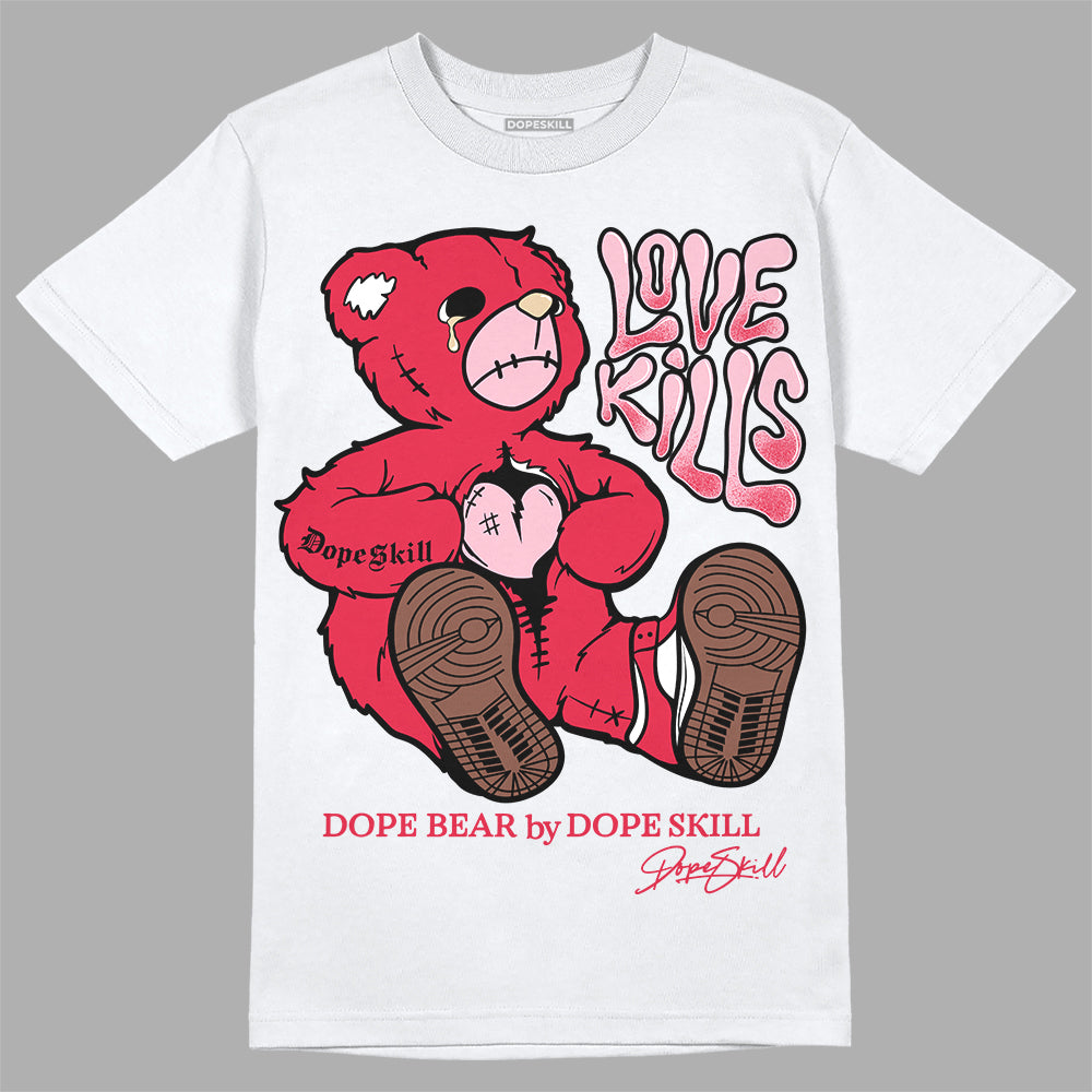 Dunk Low PRM Bacon DopeSkill T-Shirt Love Kills Graphic Streetwear - White 