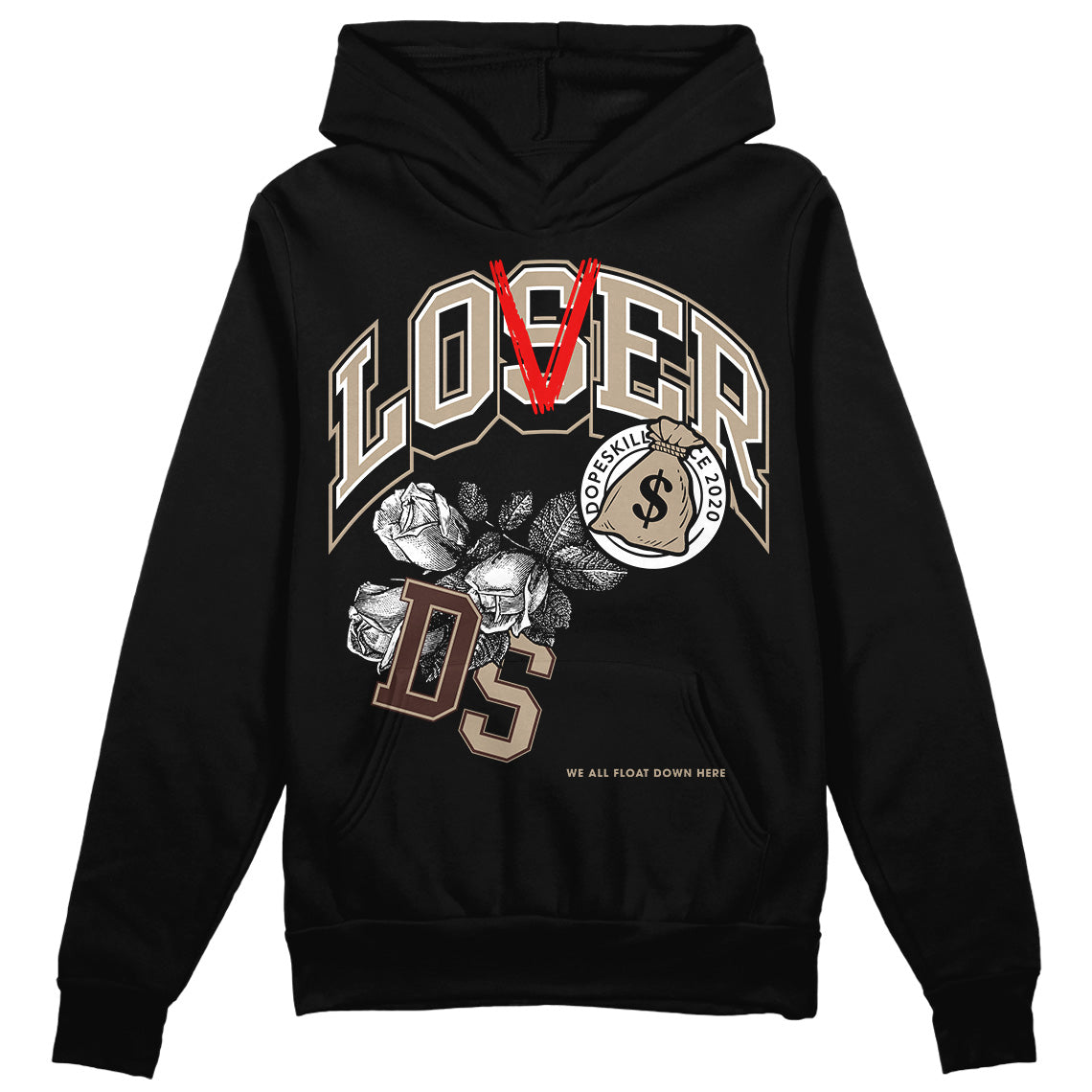 Jordan 1 High OG “Latte” DopeSkill Hoodie Sweatshirt Loser Lover Graphic Streetwear - Black