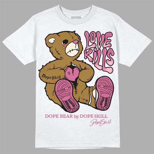 Dunk Low Just Do It “Bronzine/Playful Pink” DopeSkill T-Shirt Love Kills Graphic Streetwear - White 