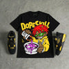 Black Tour Yellow AJ 4 Thunder DopeSkill Oversize Print T-Shirt Pour Up Graphic