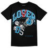 Jordan 4 Retro Military Blue DopeSkill T-Shirt Loser Lover Graphic Streetwear - Black