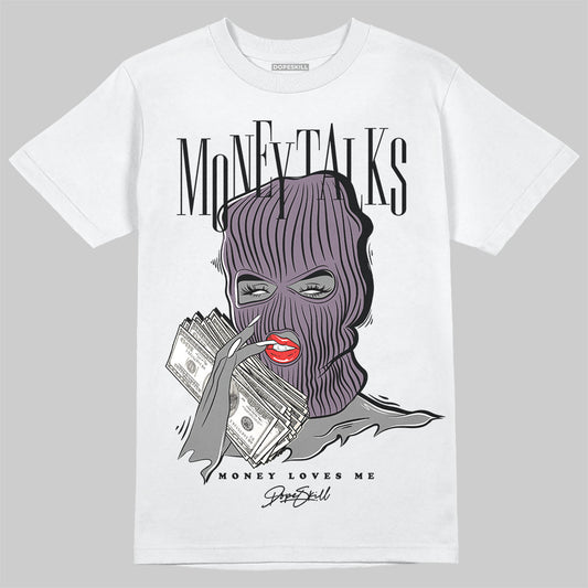 A Ma Maniére x Air Jordan 3 Black Violet Ore DopeSkill T-Shirt Money Talks Graphic Streetwear - White 