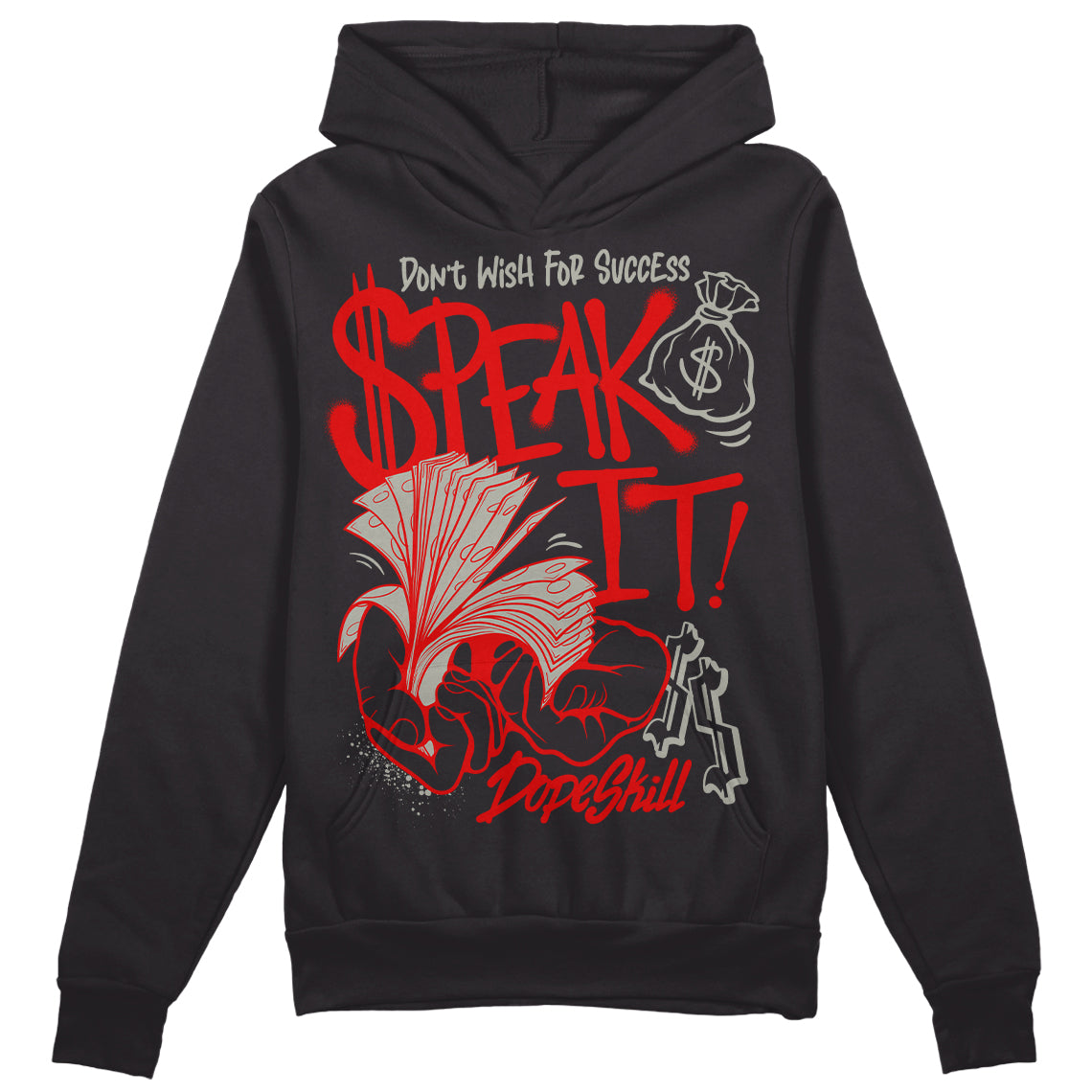 Jordan 3 “Fire Red” DopeSkill Hoodie Sweatshirt Speak It Graphic Streetwear - Black