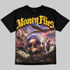 Jordan 4 Thunder DopeSkill Oversize Print T-Shirt Money Flies Graphic Streetwear - Black